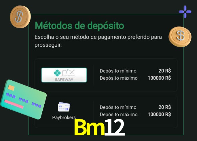 O cassino Bm12 oferece uma grande variedade de métodos de pagamento